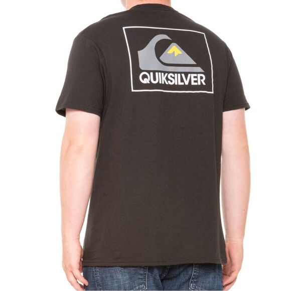 Quiksilver Logo T-Shirt The Box Short Sleeve Black Mens Small S New Surfing - Picture 1 of 4